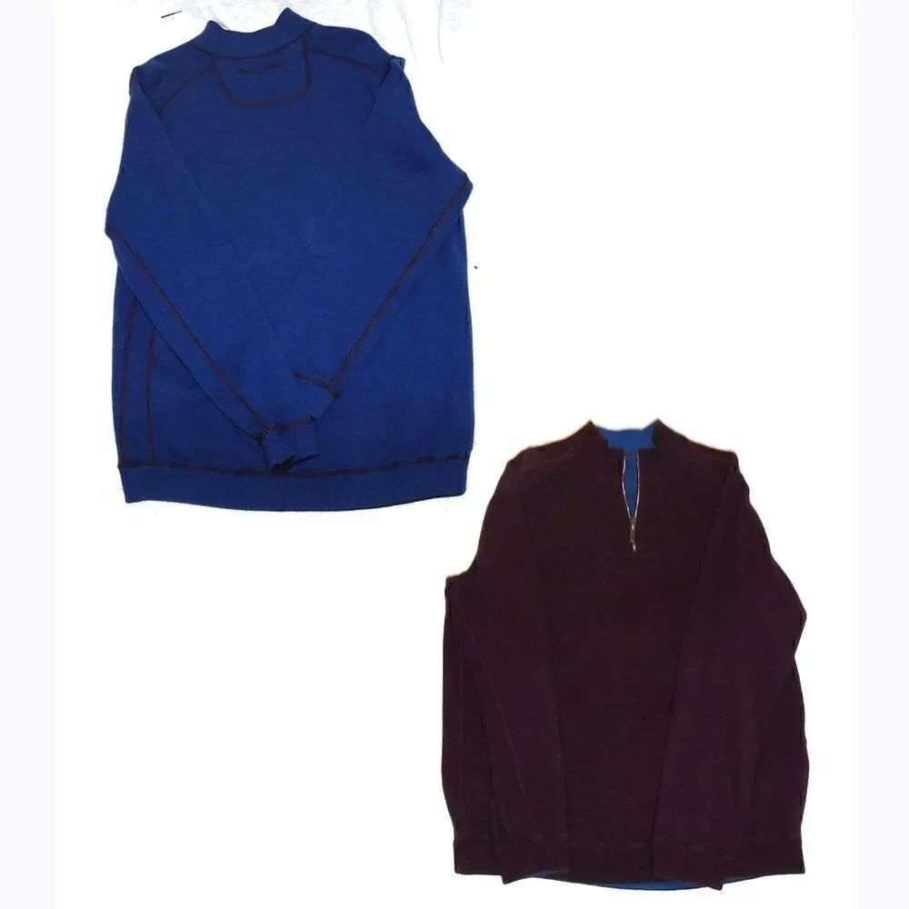 Tommy Bahama Reversible blue/maroon knit sweater